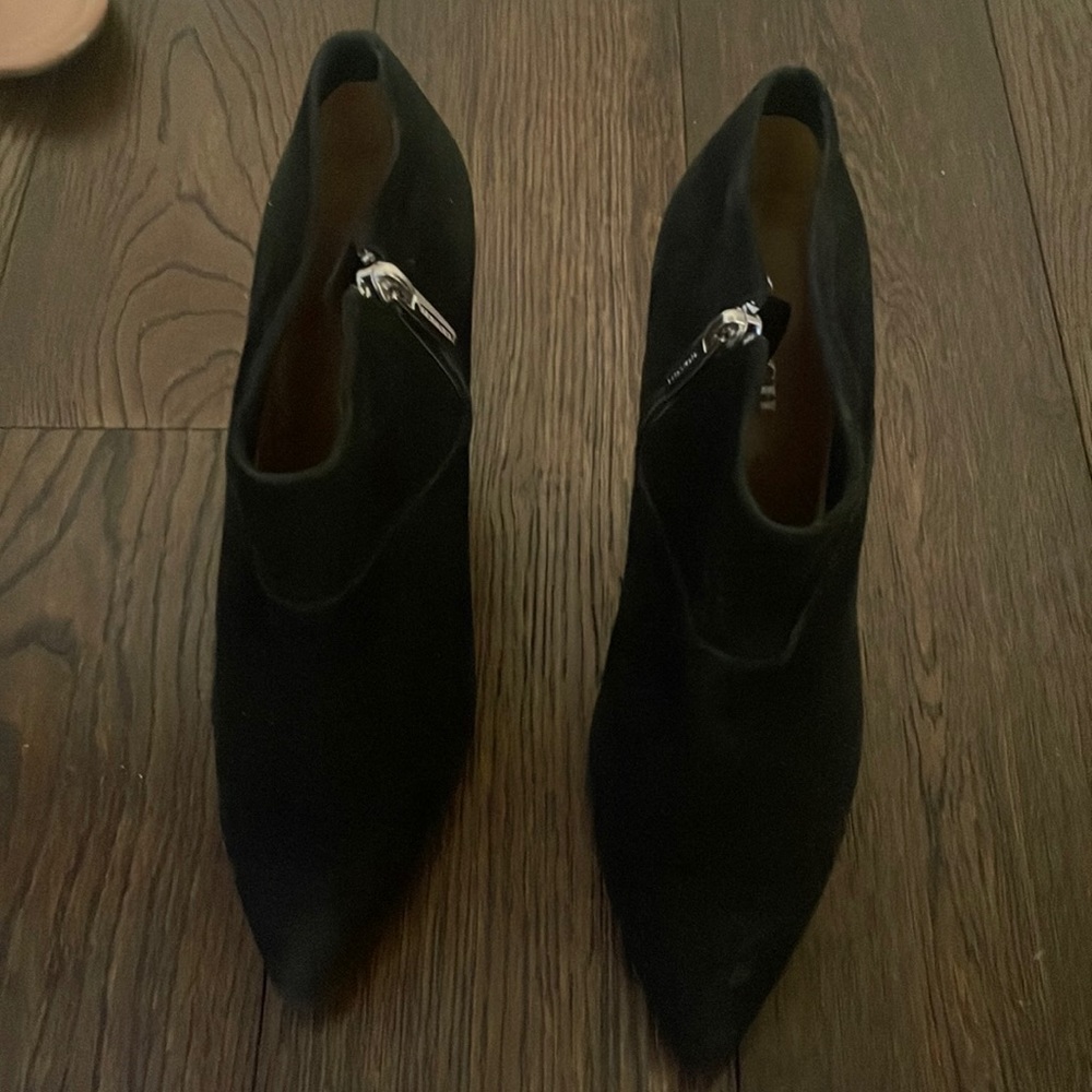 Pointy suede black Coach booties - size 6, barely worn